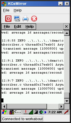 Example for a Windows CE client connected to xmlBlaster