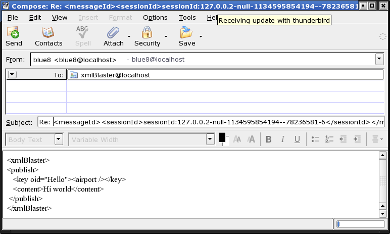 Sending messages with thunderbird